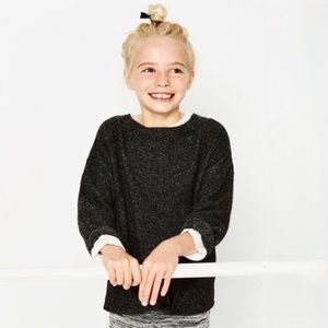 Zara girls knit dark gray sweater